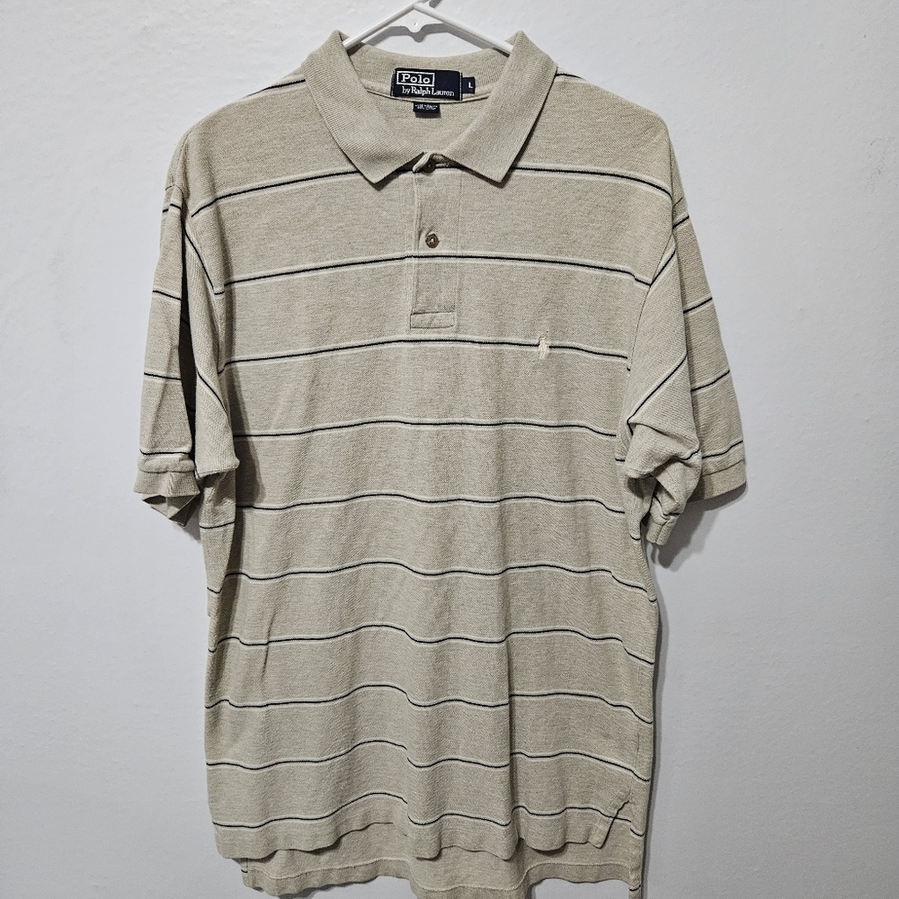 Polo Ralph Lauren Shirt Mens Lrg Brown Short Sleeve Classic Fit Golf Vtg Y2K B4